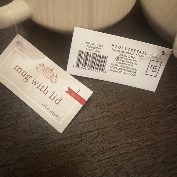 Target Bullseye Playground Mushroom Mug Set of 2 Cup Lid 17 oz Fall New - Picture 11 of 14